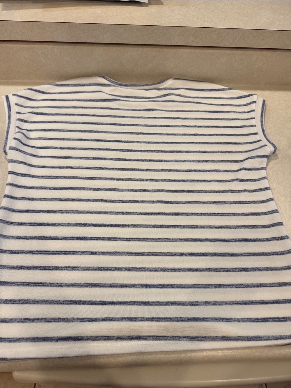 Green Envelope Blue and White Striped Short Sleeve Tee - Picture 8 of 10